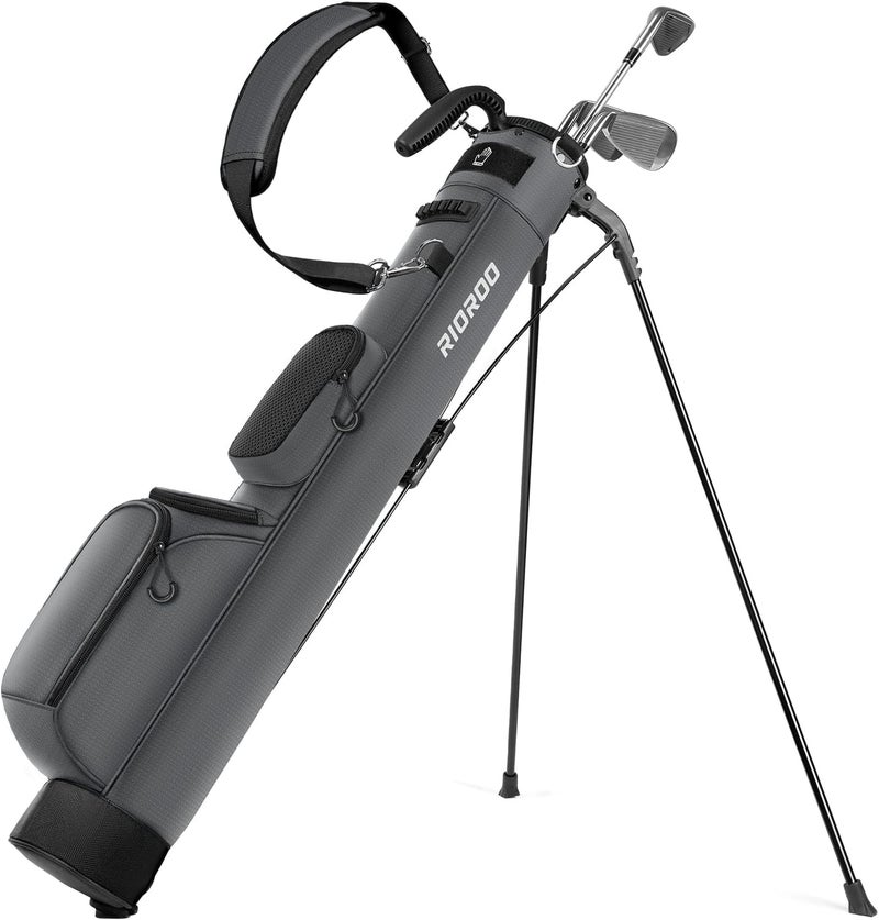 RIOROO Golf Stand Bag, Lightweight Par 3 Golf Bag Holds Up to 7 Clubs with Two Way Dividers Cooler Pocket Shoulder Strap and Multiple Storage Pockets for Men and Women - Image 1